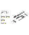 2m aluprofil FLAT8 H/UX - Anodiseret, indbygget, LED skinne