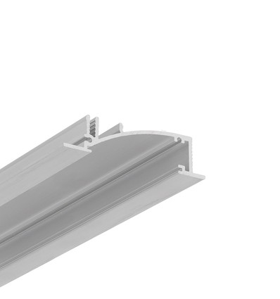 2m aluprofil FLAT8 H/UX - Ubehandlet aluminium, indbygget, LED skinne