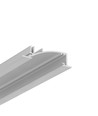 2m aluprofil FLAT8 H/UX - Ubehandlet aluminium, indbygget, LED skinne