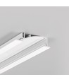 2m aluprofil FLAT8 H/UX - Hvid lakeret, indbygget, LED skinne