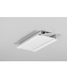 2m aluprofil FLAT8 H/UX - Hvid lakeret, indbygget, LED skinne