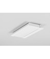 2m aluprofil FLAT8 H/UX - Hvid lakeret, indbygget, LED skinne