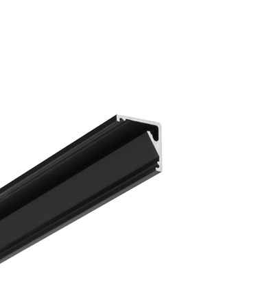 2m aluprofil CABI12 E - Sort anodiseret, hjørne, LED skinne