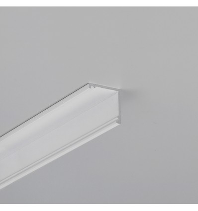 2m aluprofil CABI12 DUO E - Hvid lakeret, hjørne, LED skinne