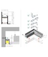 1m aluprofil FRAME14 BC/Q - Ubehandlet aluminium, indspartling, LED skinne