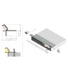 2m aluprofil GLOW12 DOWN A1C - Ubehandlet aluminium, indspartling, LED skinne