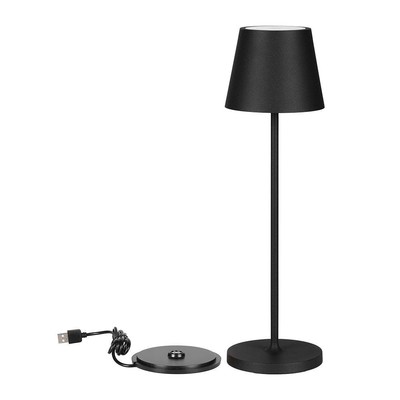 Se V-Tac opladelig bordlampe, trådløs - Sort, IP54 udendørs bordlampe, touch dæmpbar, model mini hos LEDProff DK
