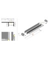 1m aluprofil UNI-TILE12 180DEG C PLUS - Anodiseret, fliseprofil, LED skinne