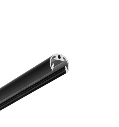 1m aluprofil PEN12 CJ - Sort lakeret