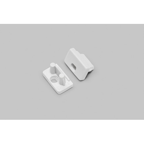 1 stk. Endestykke SLIM8 - Med hul, hvid
