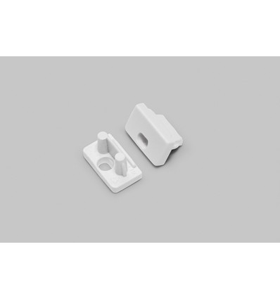 1 stk. Endestykke SLIM8 - Med hul, hvid