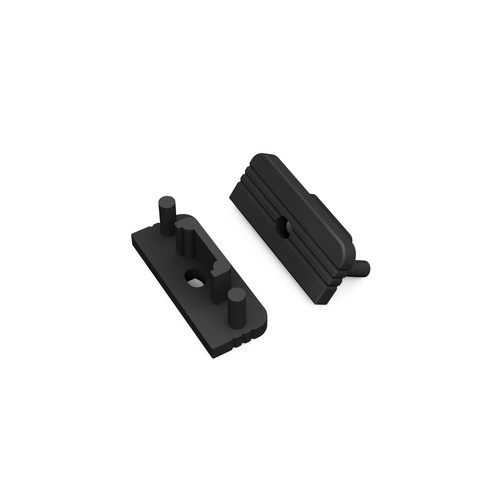 1 stk. Endestykke SURFACE10 GEN2 - Med hul, sort
