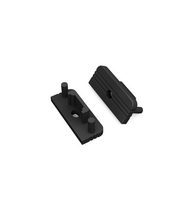 1 stk. Endestykke SURFACE10 GEN2 - Med hul, sort