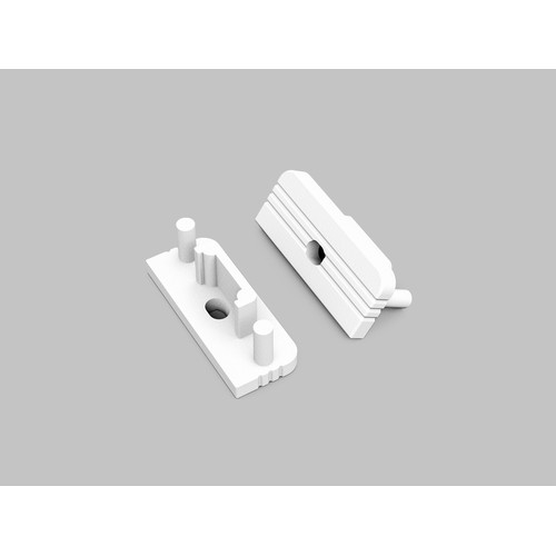 1 stk. Endestykke SURFACE10 GEN2 - Med hul, hvid