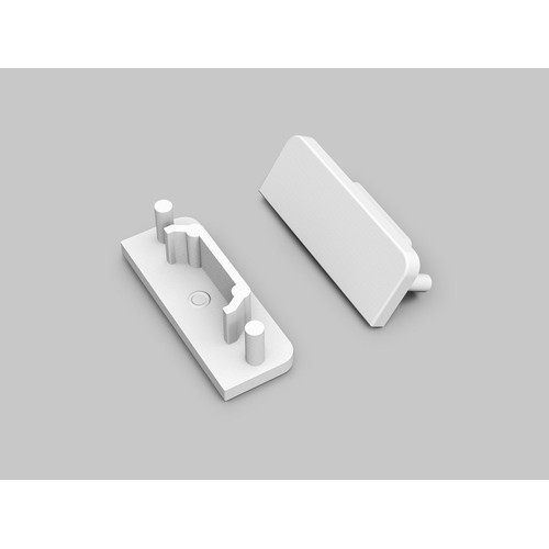 1 stk. Endestykke SURFACE14 GEN2 - Hvid