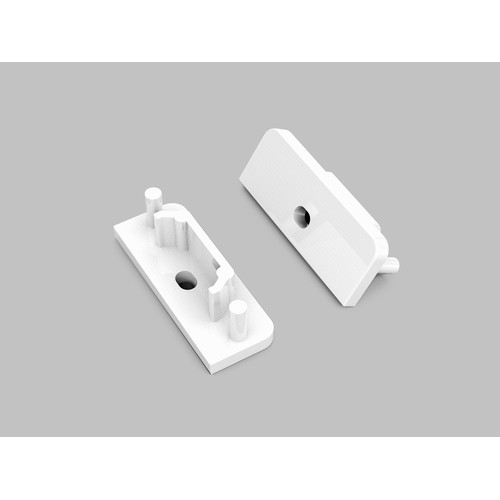 1 stk. Endestykke SURFACE14 GEN2 - Med hul, hvid