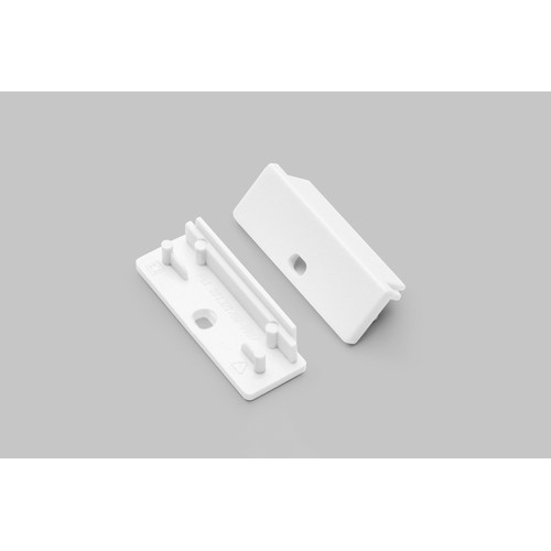 1 stk. Endestykke WIDE24 - Med hul, hvid