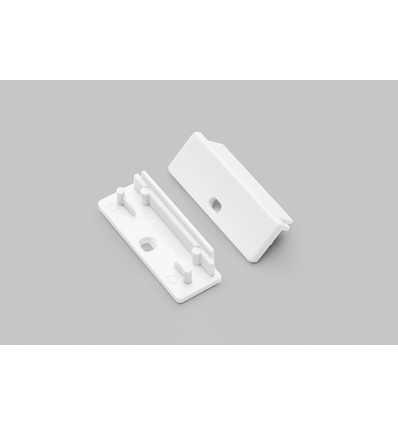 1 stk. Endestykke WIDE24 - Med hul, hvid