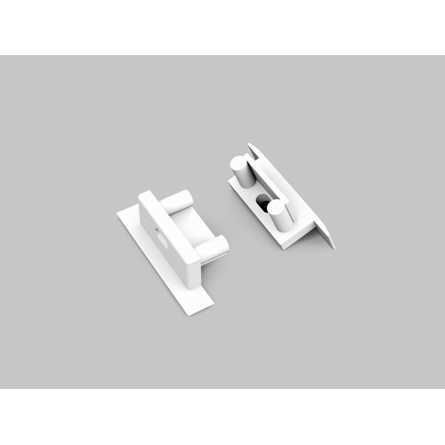 1 stk. Endestykke BEGTIN12 GEN2 SQ - Med hul, hvid