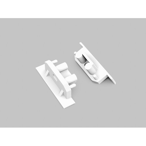 1 stk. Endestykke GROOVE10 GEN2 SQ - Med hul, hvid