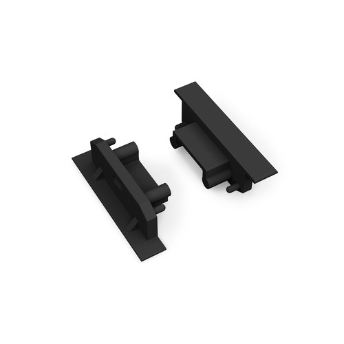 1 stk. Endestykke GROOVE14 GEN2 SQ - Med hul, sort