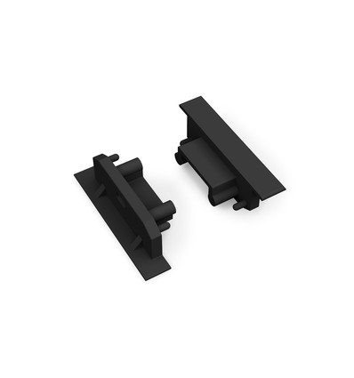 1 stk. Endestykke GROOVE14 GEN2 SQ - Med hul, sort