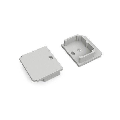1 stk. Endestykke LINEA-IN20 TRIMLESS - Med hul, grå