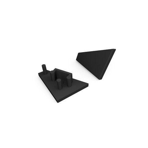 1 stk. Endestykke CORNER10 GEN2 - Sort