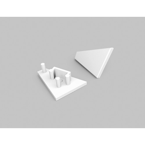 1 stk. Endestykke CORNER10 GEN2 - Hvid