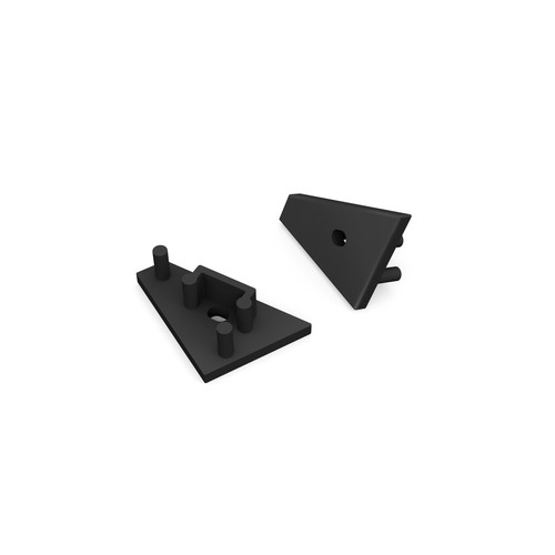 1 stk. Endestykke CORNER10 GEN2 - Med hul, sort