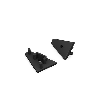 1 stk. Endestykke CORNER10 GEN2 - Med hul, sort