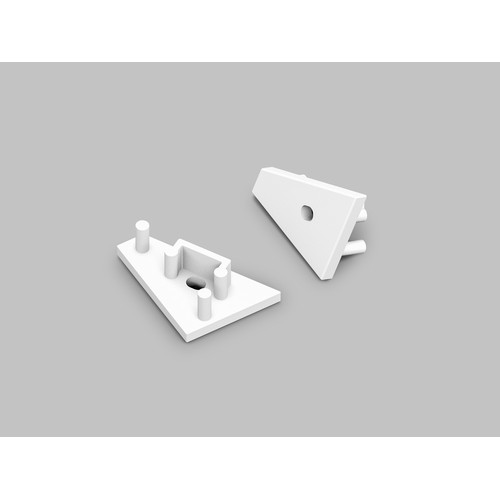 1 stk. Endestykke CORNER10 GEN2 - Med hul, hvid