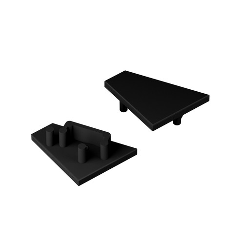 1 stk. Endestykke CORNER12.V2 - Sort