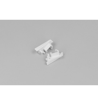1 stk. Endestykke DIAGONAL10 - Med hul, hvid