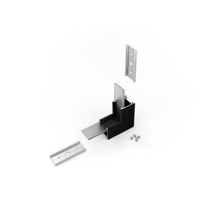 Profilsamler LINEA20 90DEG - op / ned, sort