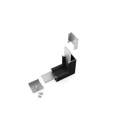 Profilsamler LINEA-IN20 90DEG - op / ned, sort anodiseret