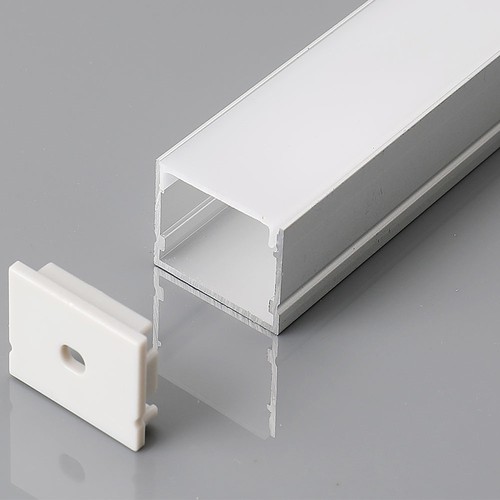 2m aluprofil sæt - LED-Strip profil, overflademontering, 200x3x2cm