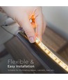 120 LED Stribe Lys 8W/m - 3000K, IP20, 24V, Dobbelt PCB, 10m/Rulle
