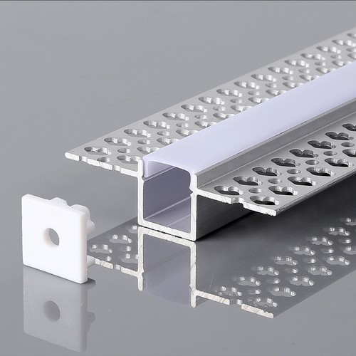 Monteringssæt med diffuser til LED-strip - 2000x55x15mm, Sølv Hus