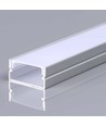 Monteringssæt - 2000x20x10mm, Sølvhus, Diffuser til LED-strip