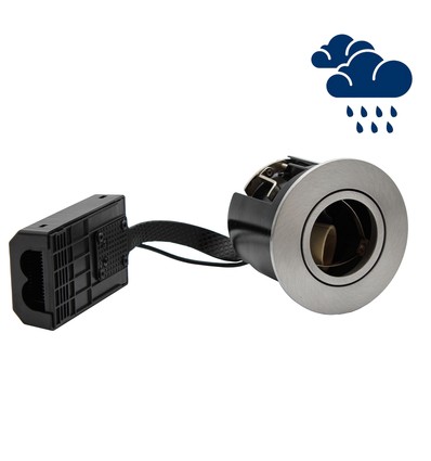 LEDlife indbygningsspot Inno88 Udendørs - GU10, børstet rustfri stål, IP44, godkendt i isolering