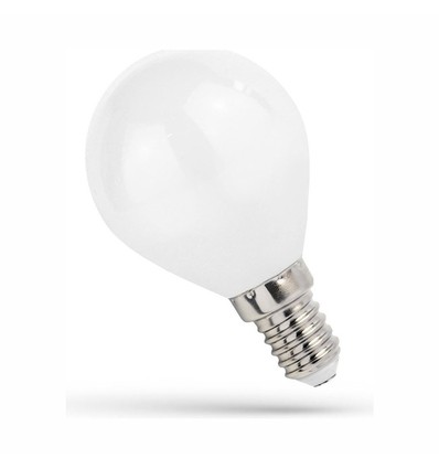 E14 5,5W LED kronepære - G45, filament, mat glas, varm hvid, 300°
