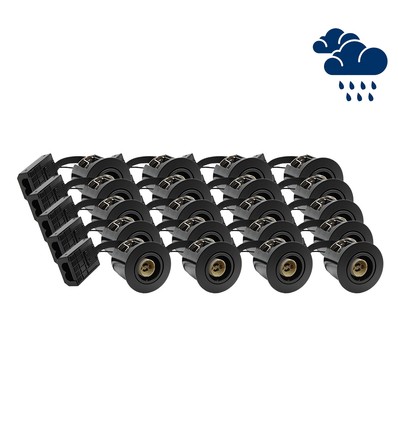 20 stk. GU10 indbygningsspot Inno88 Udendørs - Sort, IP44, godkendt i isolering