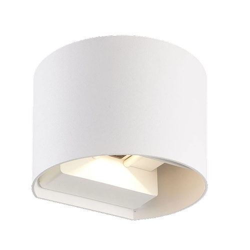 6W Op/Ned Væglampe oval - 3000K, Hvid, Justerbar spredning