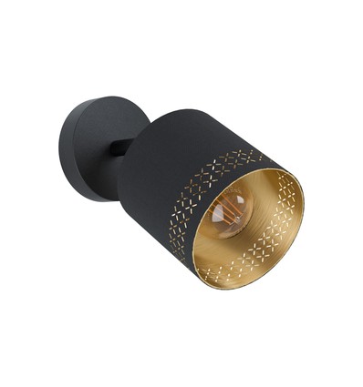 Outlet: EGLO Esteperra Væglampe Til E27 Ø12 i Sort/Guld