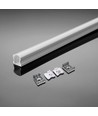 2m hvid aluminiumsprofil til LED strips - Inkl. diffuser, til overflademontering, IP20