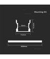 2m hvid aluminiumsprofil til LED strips - Inkl. diffuser, til overflademontering, IP20
