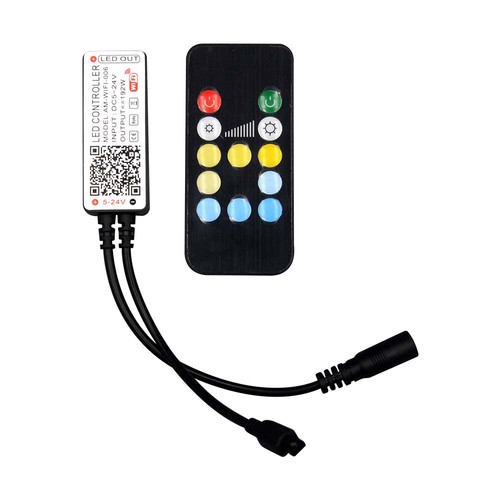 WiFi LED controller med fjernbetjening, 12V/24V - Smart Life, Google Home, CCT/RGB, 72-144W