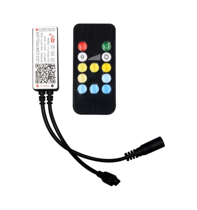 WiFi LED controller med fjernbetjening, 12V/24V - Smart Life, Google Home, CCT/RGB, 72-144W