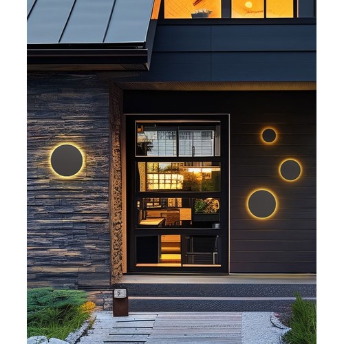 9W Væglampe - IP44 udendørs, Ø12cm, 3 lyskulører, Grå, CCT